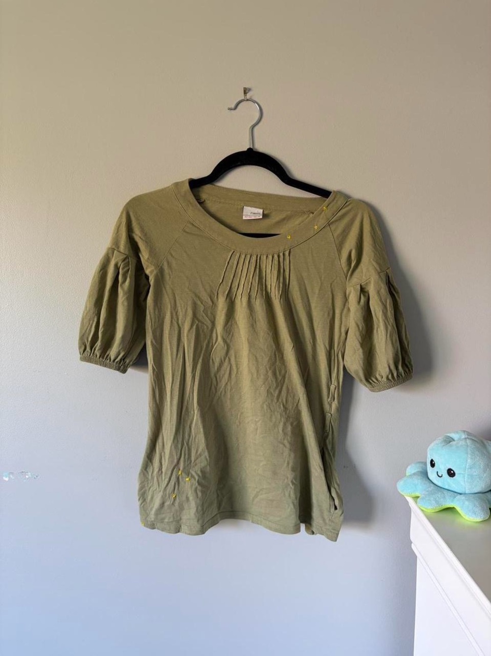 next Olive Green Puff Sleeve Tee